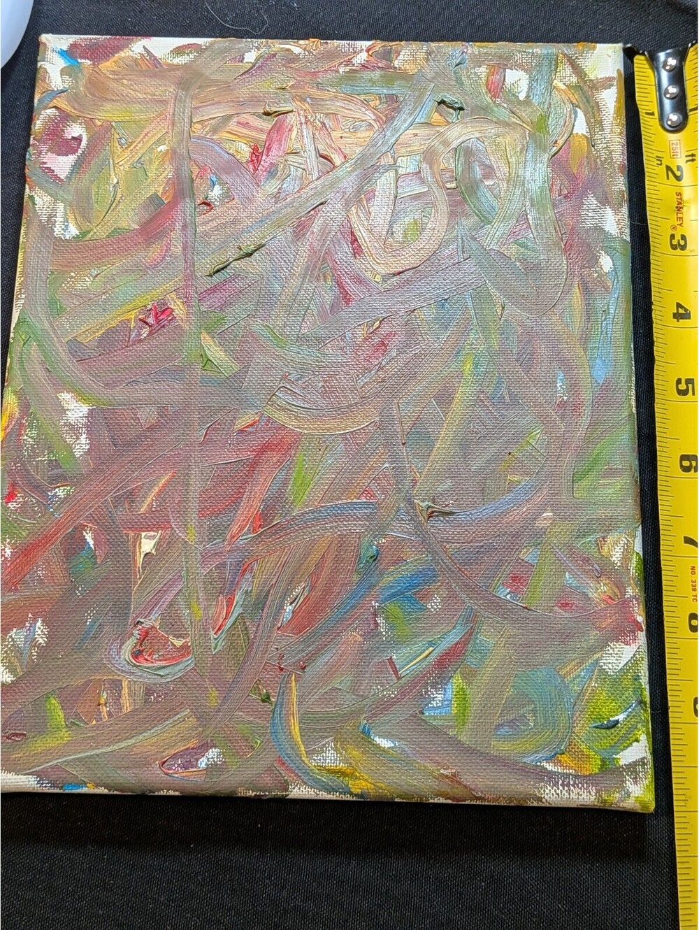 Original Abstract Painting Small Canvas Purple Gray Green Expressionist Wall Art